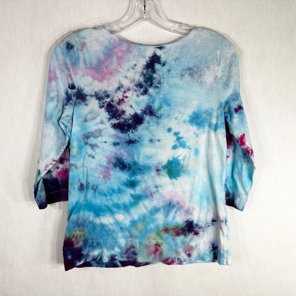Crown Ivy Small Top Garden Glow Tie Dye Handmade Blue‎ Purple Pink Lace 1521 - Picture 2 of 12